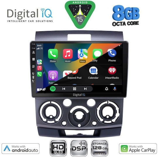 Digital IQ Car Audio System for Ford Ranger Mazda BT-50 2006-2011 Bluetooth USB WiFi GPS Apple CarPlay Android Auto with 9" Touch Screen