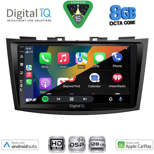 Digital IQ Ηχοσύστημα Αυτοκινήτου για Suzuki Swift 2011-2016 (Bluetooth/USB/WiFi/GPS/Apple-Carplay/Android-Auto) με Οθόνη Αφής 9"