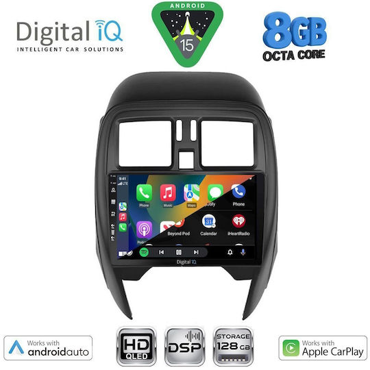 Digital IQ Car Audio System for Nissan Micra 2014-2017 Bluetooth USB WiFi GPS Apple CarPlay Android Auto with 9" Touch Screen