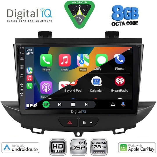 Digital IQ Ηχοσύστημα Αυτοκινήτου για Opel Crossland / Grandland 2018 (Bluetooth/USB/WiFi/GPS/Apple-Carplay/Android-Auto) με Οθόνη Αφής 9"