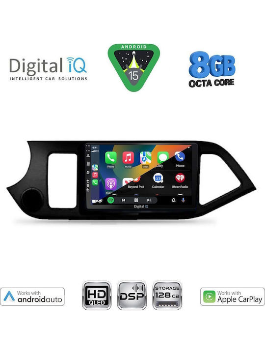 Digital IQ Car Audio System for Kia Picanto 2011-2017 (Bluetooth/USB/WiFi/GPS/Apple CarPlay/Android Auto) with 9" Touch Screen
