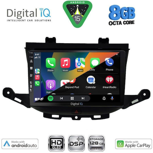 Digital IQ Ηχοσύστημα Αυτοκινήτου για Opel Astra 2015-2023 (Bluetooth/USB/WiFi/GPS/Apple-Carplay/Android-Auto) με Οθόνη Αφής 9"