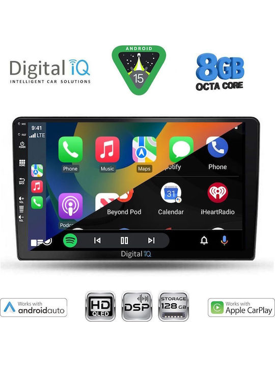 Digital IQ Ηχοσύστημα Αυτοκινήτου για Toyota Auris 2007-2012 (Bluetooth/USB/WiFi/GPS/Apple-Carplay/Android-Auto) με Οθόνη Αφής 9"