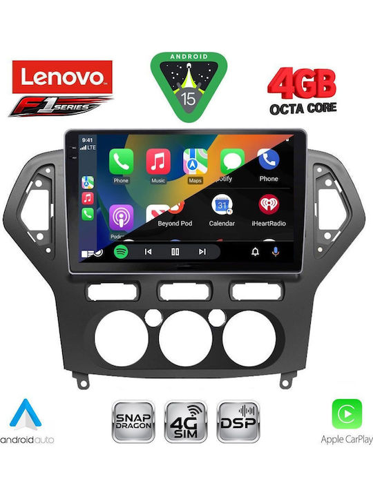 Lenovo Car Audio System for Ford Mondeo 2007-2011 with A/C Bluetooth USB WiFi GPS Apple CarPlay Android Auto with 10" Touch Screen LENOVO SSQ 9162 CPA A/C