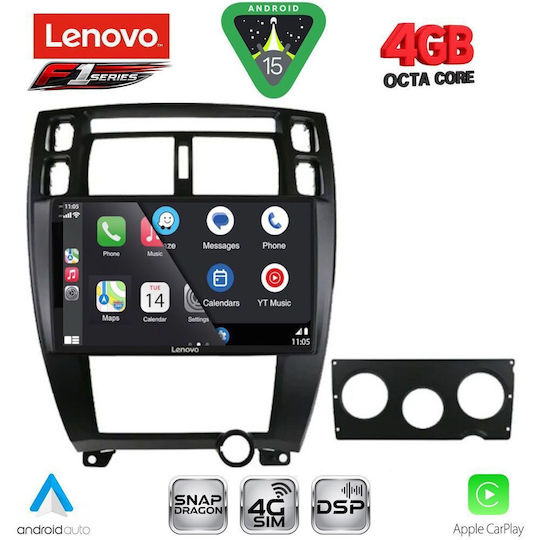 Lenovo Car Audio System for Hyundai Tucson 2004-2010 Bluetooth USB WiFi GPS Apple CarPlay Android Auto with 10" Touch Screen