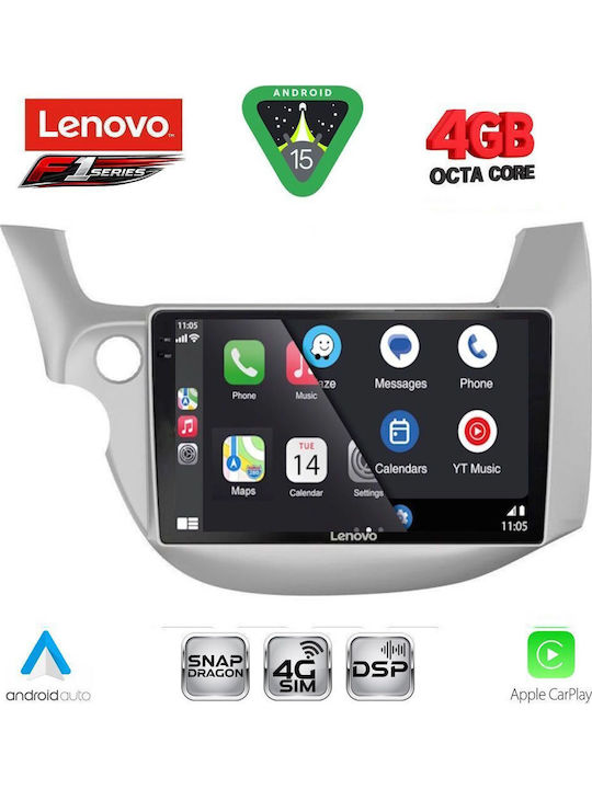 Lenovo Car Audio System for Honda Jazz 2008-2012 Bluetooth USB WiFi GPS Apple CarPlay Android Auto with 10" Touch Screen