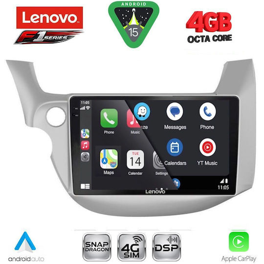 Lenovo Car Audio System for Honda Jazz 2008-2012 Bluetooth USB WiFi GPS Apple CarPlay Android Auto with 10" Touch Screen