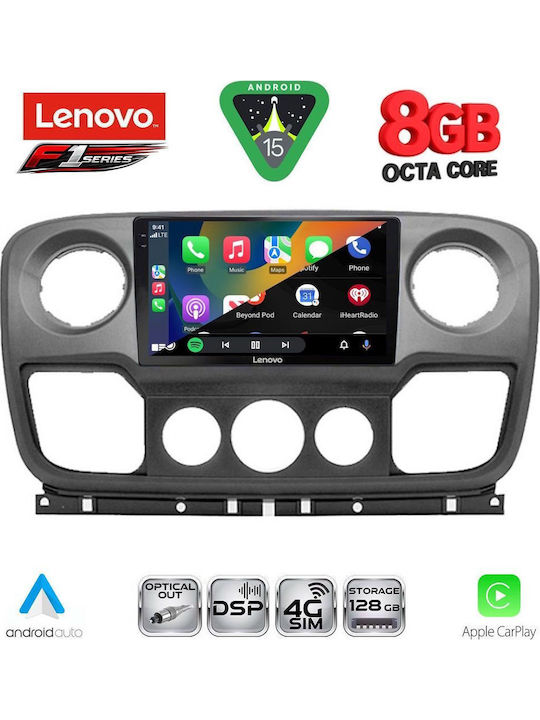 Lenovo Car Audio System for Opel Movano Renault Master Nissan NV400 2010-2020 (Bluetooth/USB/WiFi/GPS/Apple CarPlay/Android Auto) with 10" Touch Screen