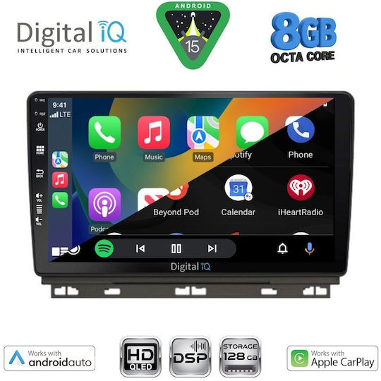 Digital IQ Car Audio System for Renault Clio / Captur 2019+ Bluetooth USB Wi-Fi GPS Apple CarPlay Android Auto with 9 Inch Touch Screen