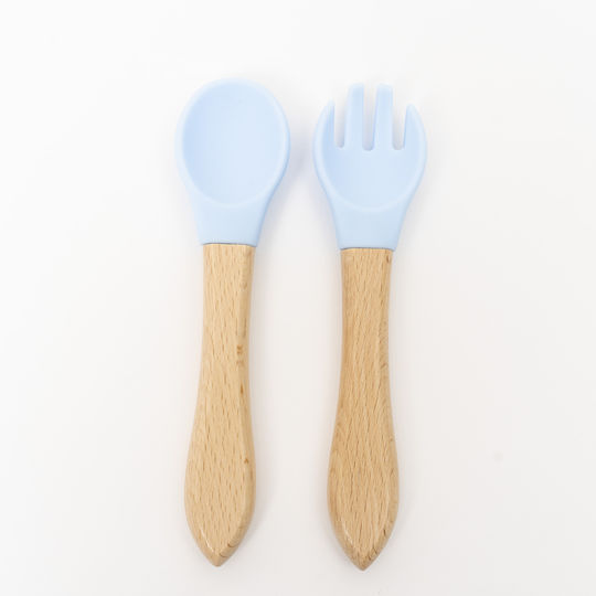 Brivoo Baby- und Kinder-Essgeschirr aus Hellblauer Silikon 6er Set für 6+ Monate