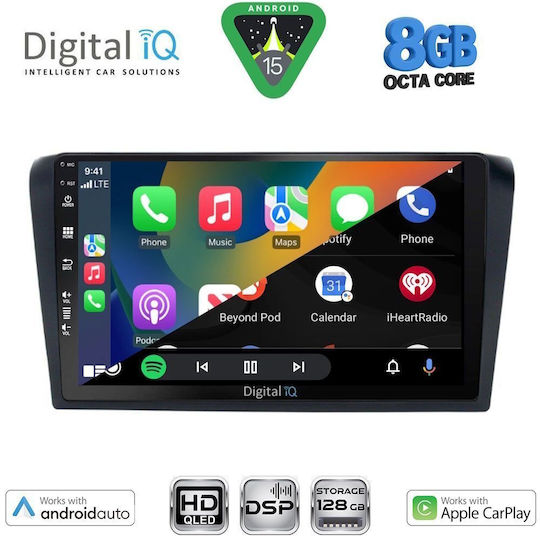 Digital IQ Ηχοσύστημα Αυτοκινήτου για Mazda 3 2003-2008 με Clima (Bluetooth/USB/WiFi/GPS/Apple-Carplay/Android-Auto) με Οθόνη Αφής 9"