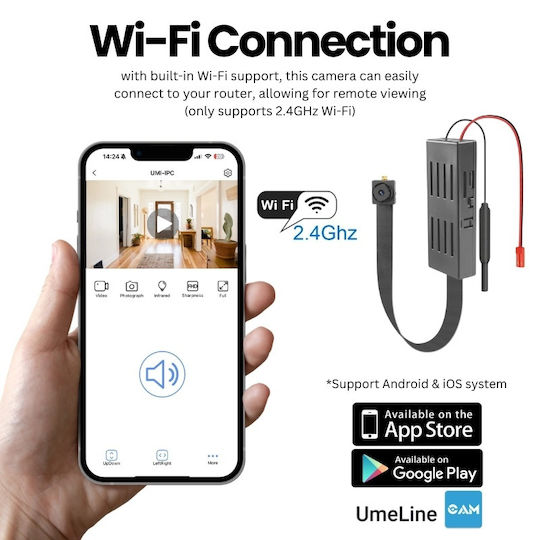 WiFi Spionagekamera 1080p mit Speicherkartensteckplatz