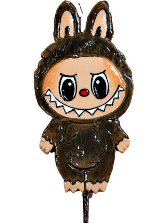 Osterkerze Runde Handgefertigt Plakette Süßes Teddybär 20,5cm Braun