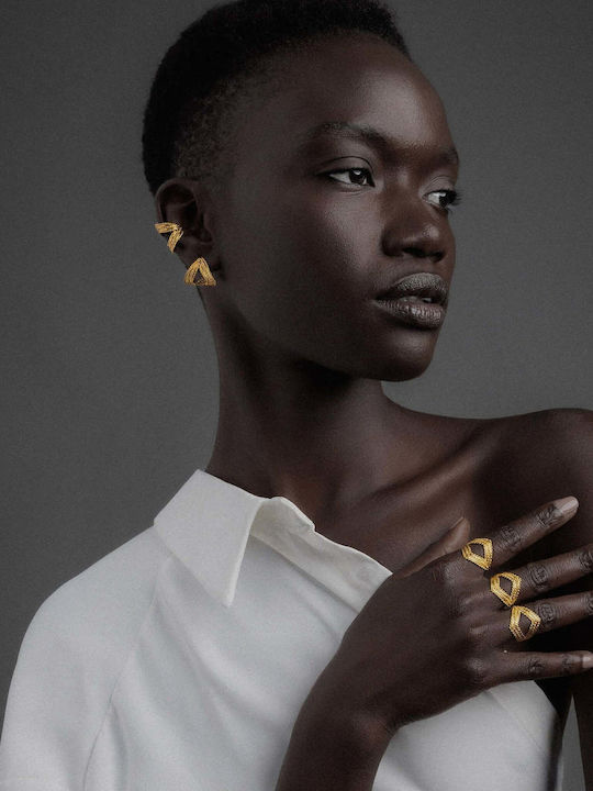 Обици Ear Cuff Ромб Ръчно Изработени Сребро 925