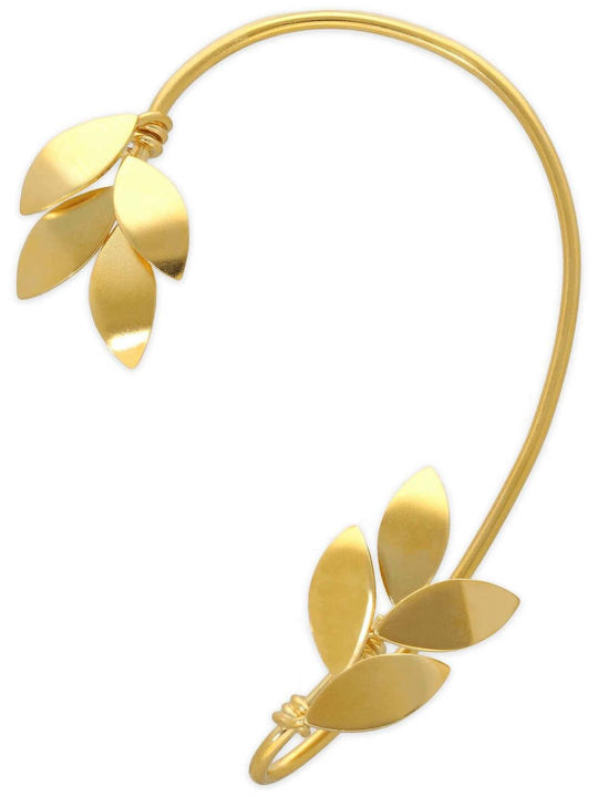 Ohrring Ear Cuff Blätter Olive Versteckt Linkes Ohr Handgefertigt Rosé Vergoldet Silber 925