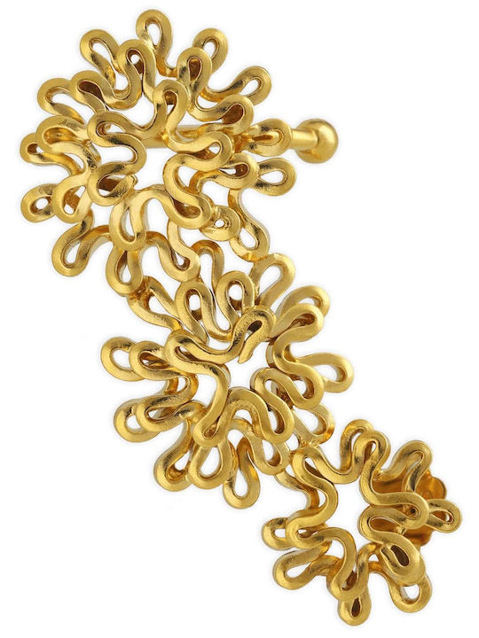 Обица Ear Cuff Цвете Вдясно Ухо Ръчно Изработено Сребърно 925