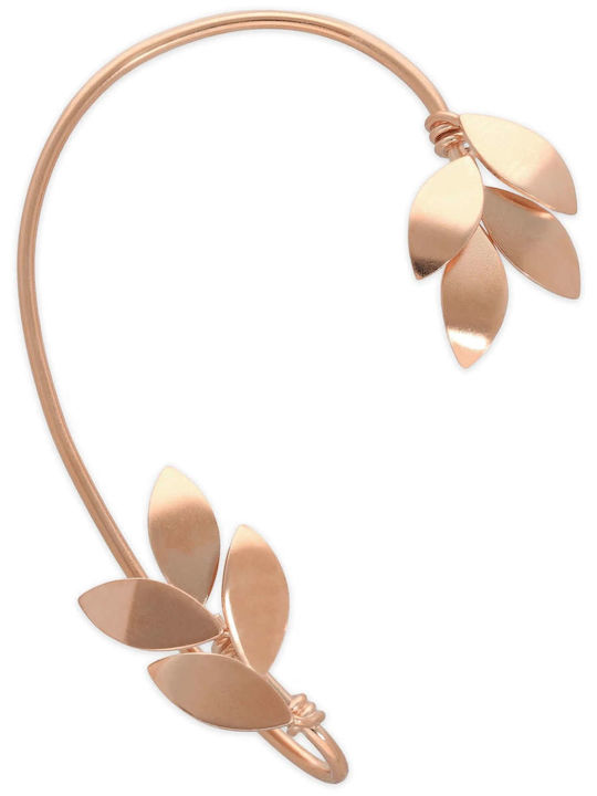 Ohrring Ear Cuff Blätter Olive Versteckt Linkes Ohr Handgefertigt Rosé Vergoldet Silber 925