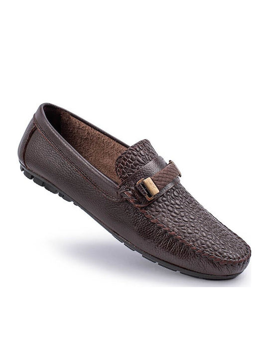 Mocasini Bărbătești Din Piele Maro
