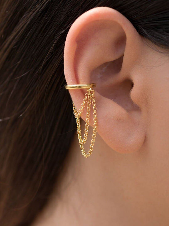 Cercei Ear Cuff Lanțuri Handmade Roz Placat Cu Aur Argint 925
