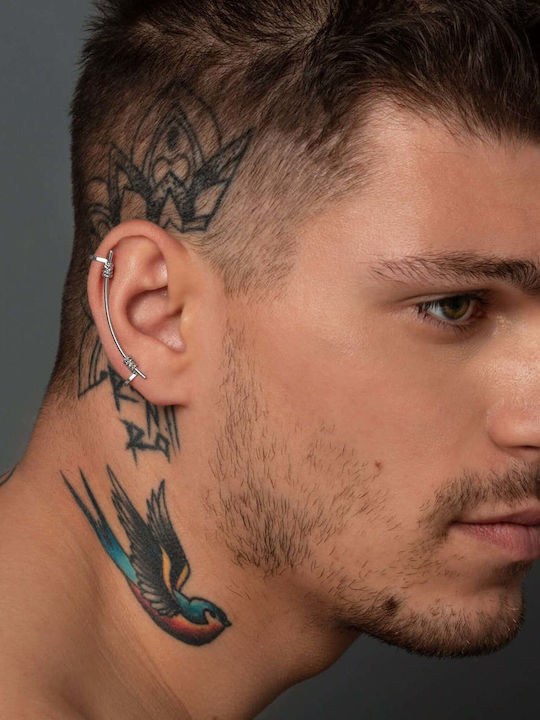 Обеци Мъжки Ear Cuff Ръчно Изработени Сребърен 925