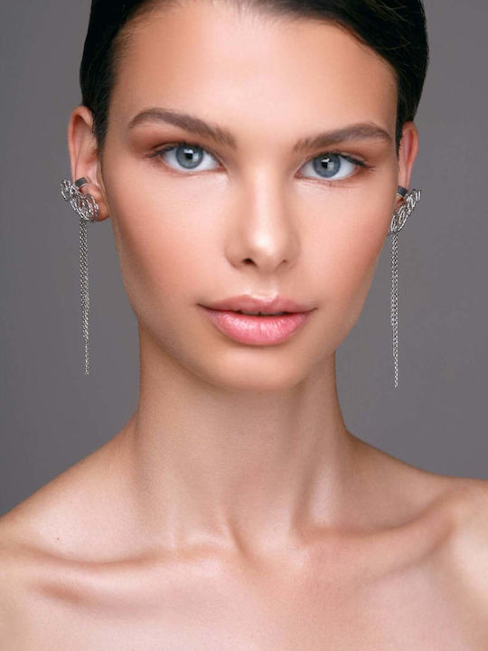 Σκουλαρίκι Ear Cuff Αλυσίδες Αριστερό Αυτί Χειροποίητο Ασήμι 925