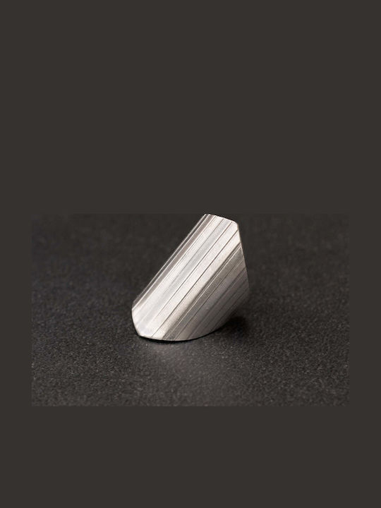 Σκουλαρίκι Ear Cuff Ραβδώσεις Μεγάλο Χειροποίητο Ασήμι 925
