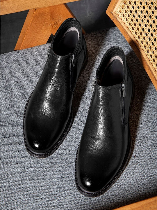 Herrenstiefel Schwarz Leder