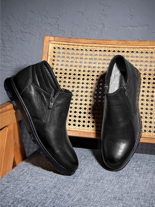 Herrenstiefel Schwarz Leder