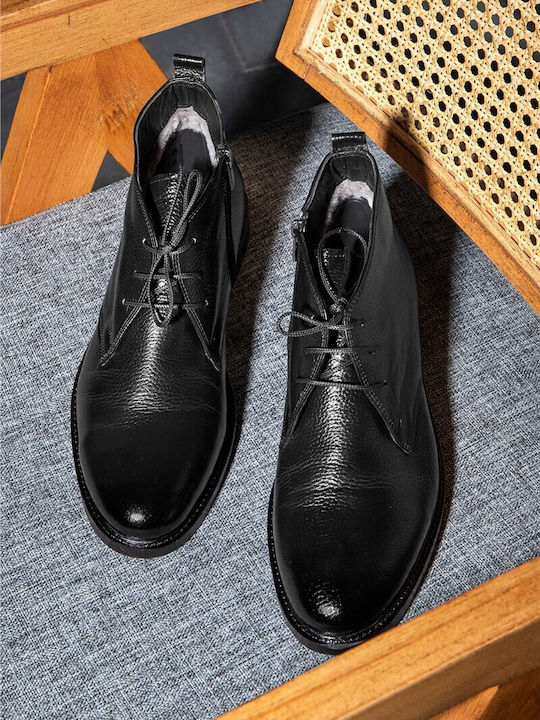 Herrenstiefel Schwarz Leder