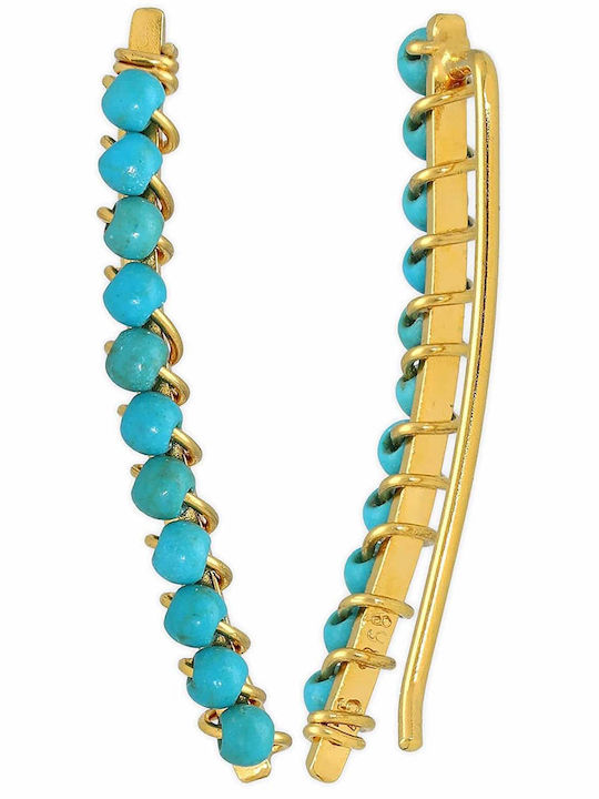 Cercei Pins Turcoaz Howlit Handmade Argint 925
