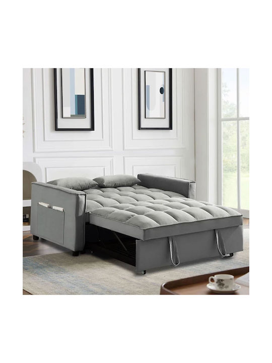 Tempo Canapea Cu Două Locuri Pat Catifea Gri 141x98x77cm E998,1