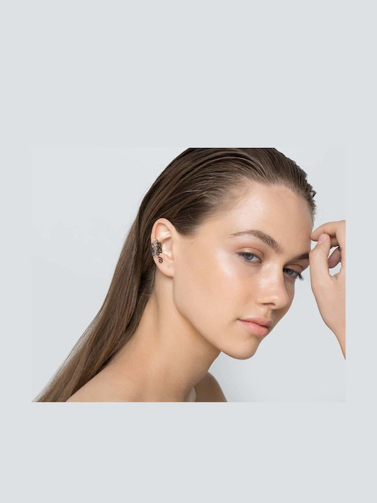 Ohrring Ear Cuff Spiralen Linkes Ohr Handgefertigt Rosa Vergoldetes Silber 925