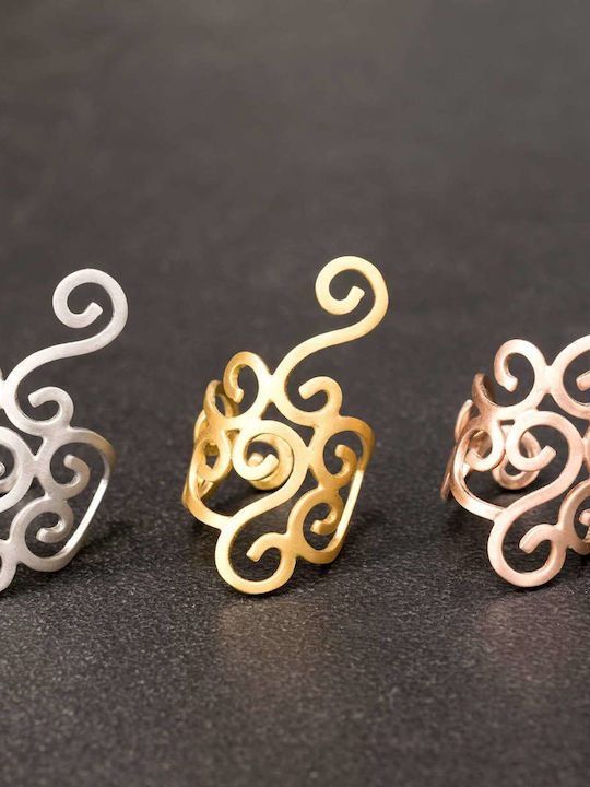 Ohrring Ear Cuff Spiralen Linkes Ohr Handgefertigt Rosa Vergoldetes Silber 925