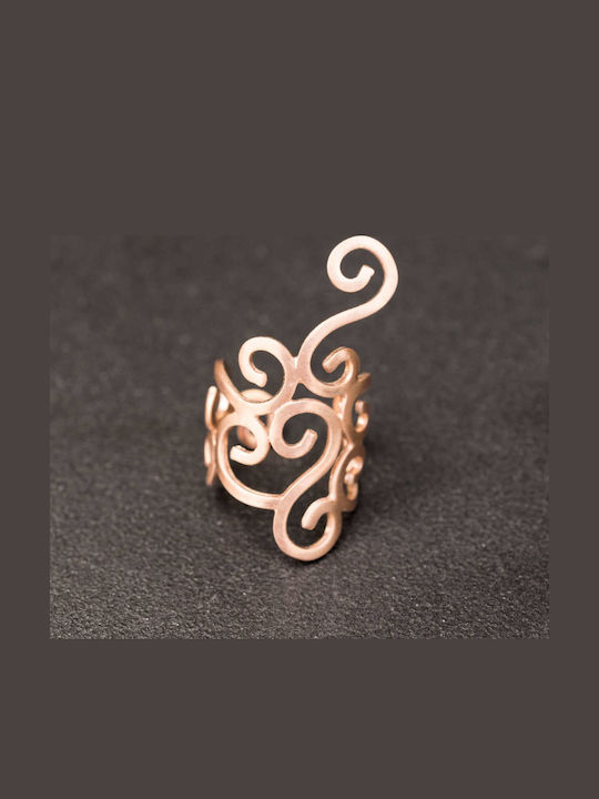 Ohrring Ear Cuff Spiralen Linkes Ohr Handgefertigt Rosa Vergoldetes Silber 925