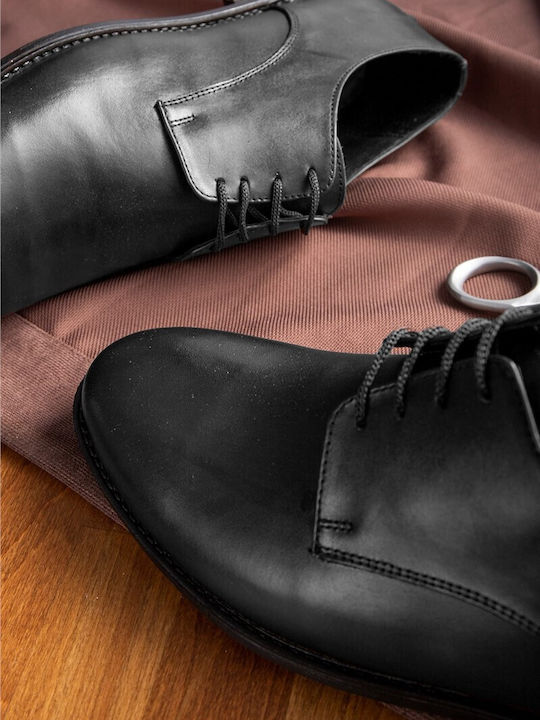 Herren Schuhe Schwarz Leder Schnürschuhe