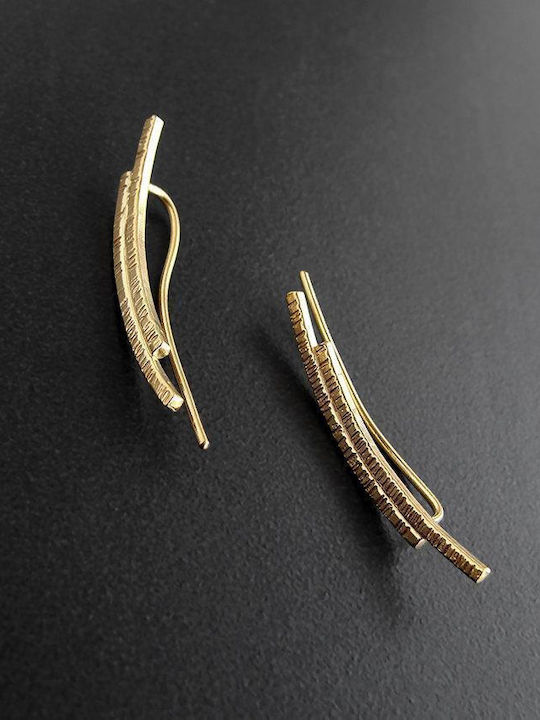 Minimalist Pins Earrings Handmade Pink Gold Plated Silver 925
