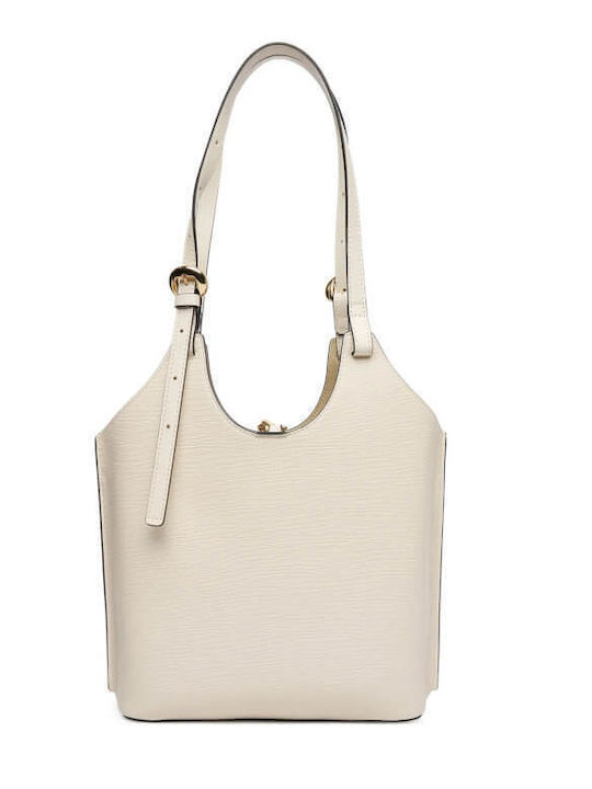Th Modern Leather Women's Tote Handbag Ecru