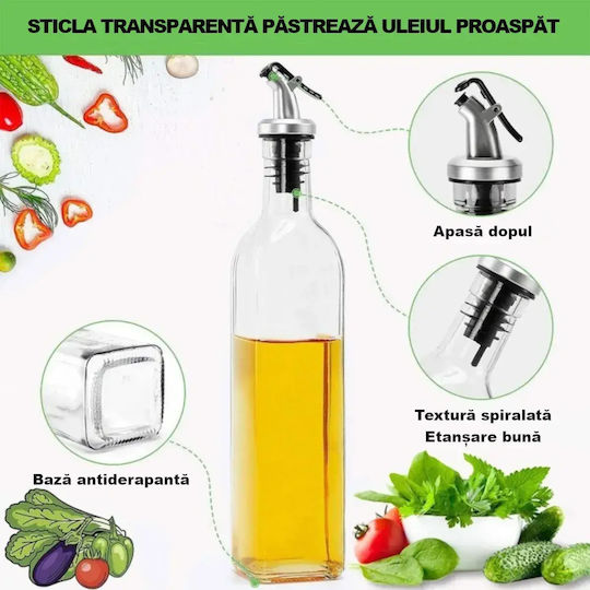 Set Dozatoare Pentru Ulei și Oțet Din Sticlă Cu Flux 290ml