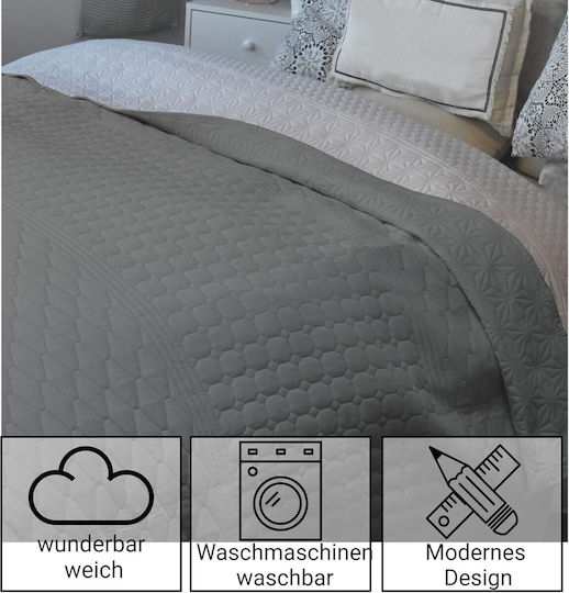Homelevel Κουβερλί Διπλό Gray 200x220cm Homelevel Κουβερλί Διπλό Gray 200x220cm