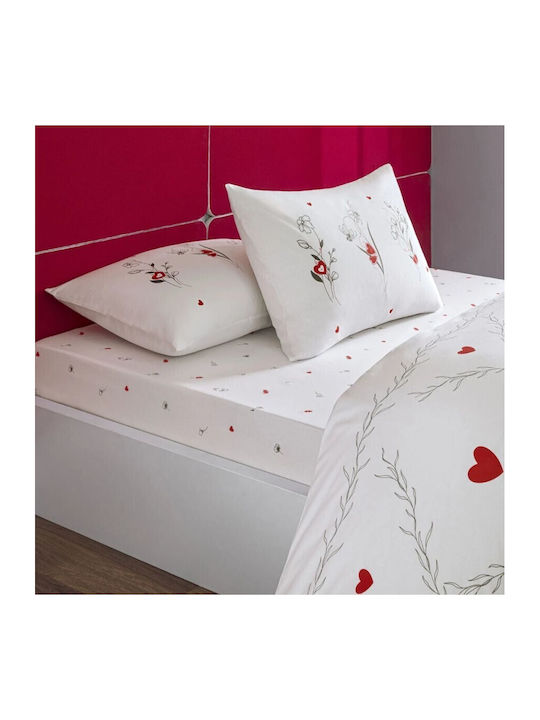 Tac Set Huse Pentru Pilote 100% Bumbac Dublu Cu 2 Fețe De Pernă Și 1 Cearceaf 200x220cm Amoura