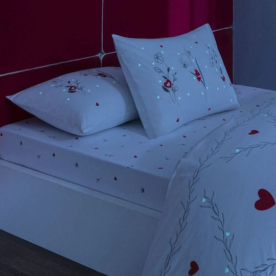 Tac Cotton Double Duvet Cover Set With 2 Pillowcases & 1 Bed Sheet 200x220cm Amoura