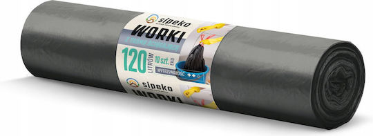 Sipeko Sacuri De Gunoi Capacitate 120lt Cu Bandă De Dantelă 105x70cm 10 Bucăți Negre