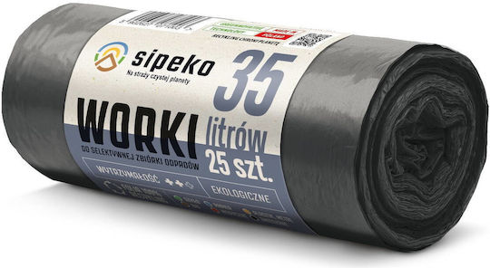 Sipeko Sacuri De Gunoi Capacitate 35lt 60x50cm 25 Bucăți Negre