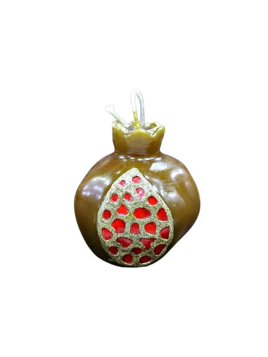 Ρόδι Κέρινο Small Καφέ 8 X 7,5cm