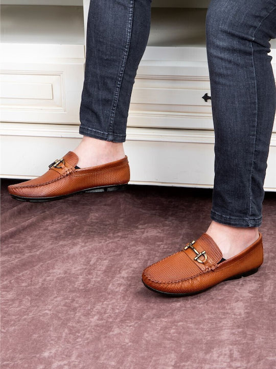 Leder Herren Mokassins in Braune Farbe