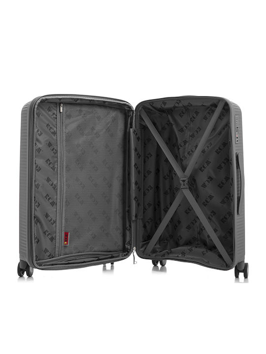 RCM Cabin Travel Suitcase Dark Gray with 4 Wheels