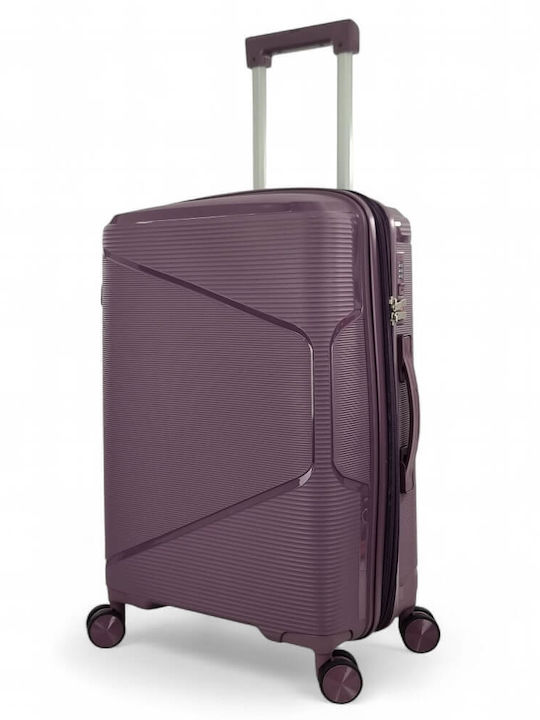 Playful Bags Hard Purple Suitcases with 4 Wheels