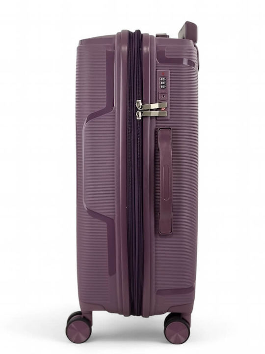 Playful Bags Hard Purple Suitcases with 4 Wheels