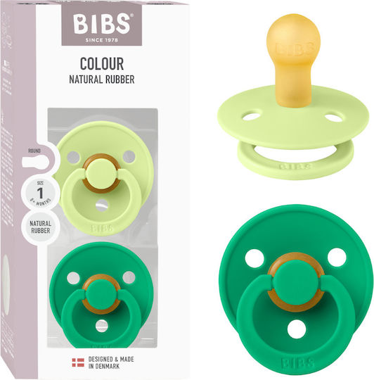 Bibs Colour Pacifiers Rubber Beige for 0+ Months 2 Pieces