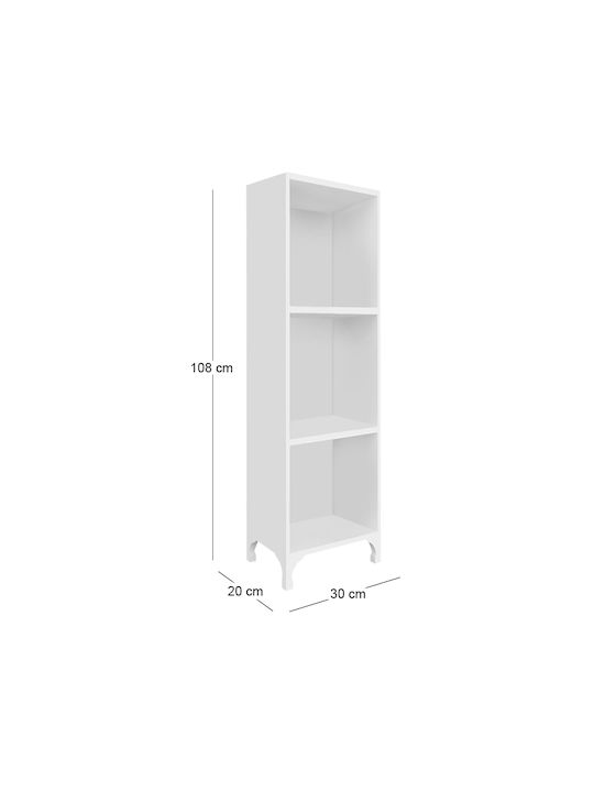 Bookcase Clare White 30x20x108cm